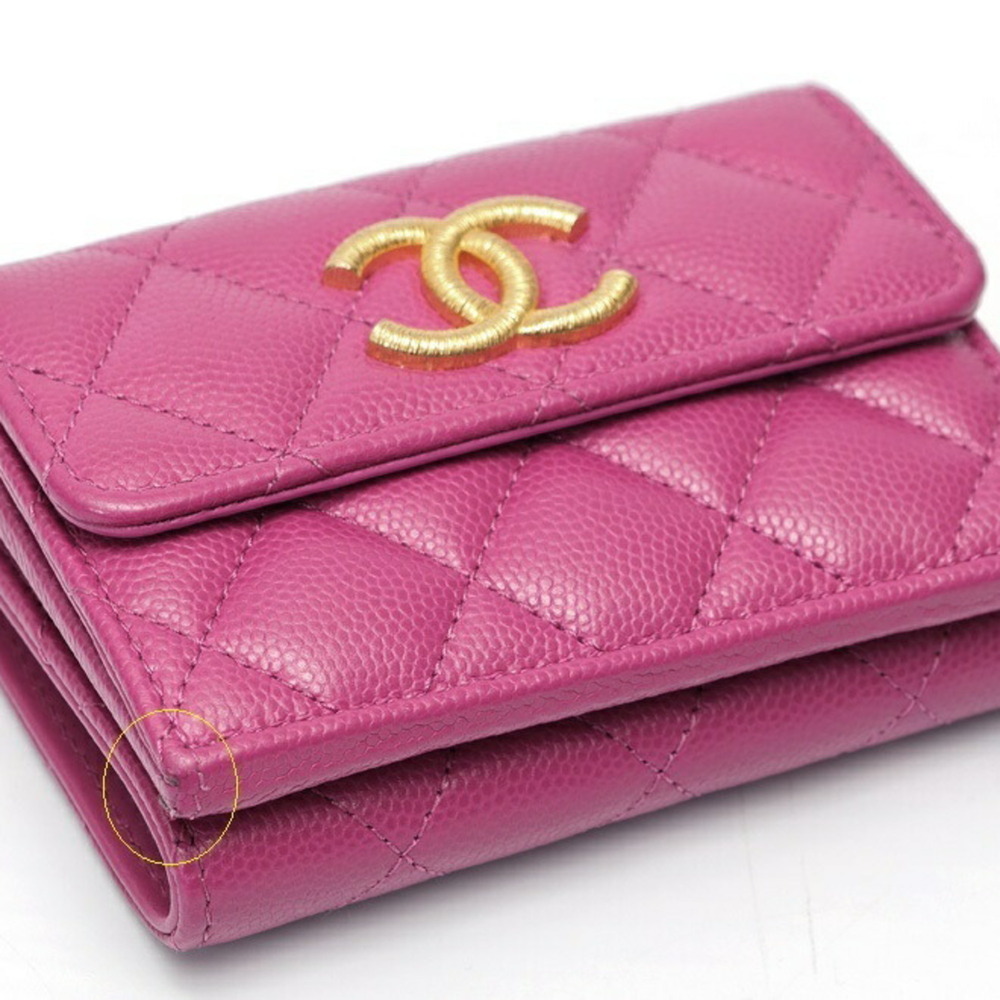 CHANEL Authentic Purple Caviar Leather Wallet - Picture 4 of 9